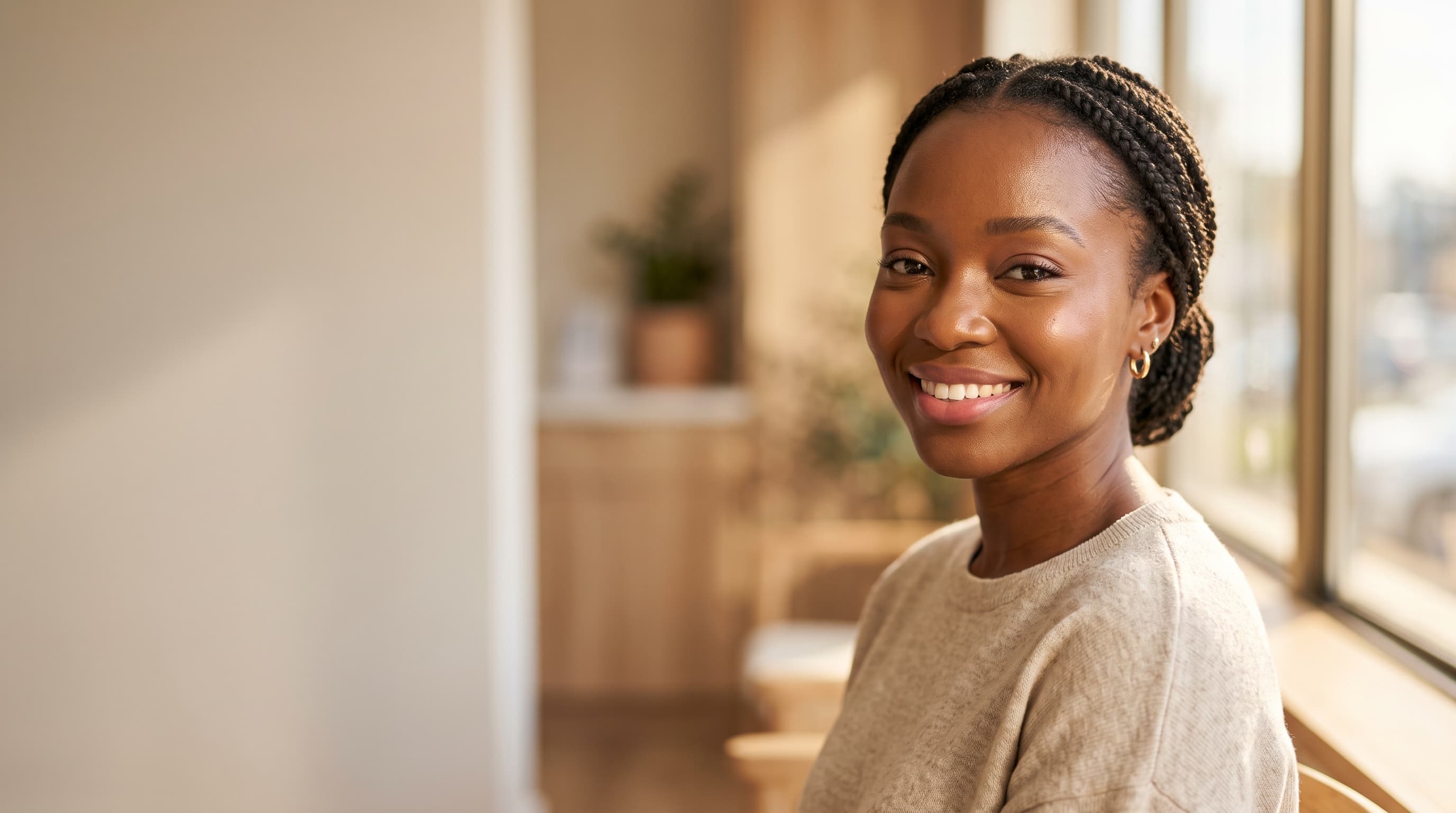 Woman with radiant, healthy, soft skin