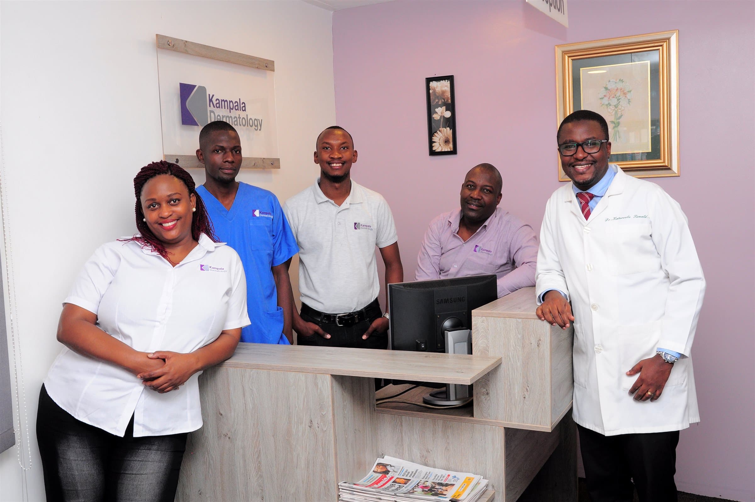 The Kampala Dermatology team at our Bugolobi reception